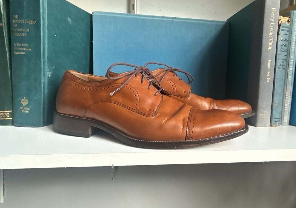 Johnston & Murphy Men's Tan Leather Cap Toe Derby Dress Shoes Model 59 2540